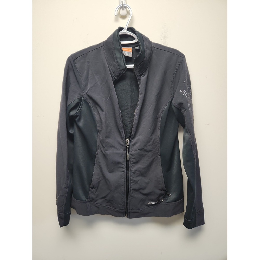 Merrell Aeroblock Full Zip Black Jacket Women's Size Medium Embroidered Arm